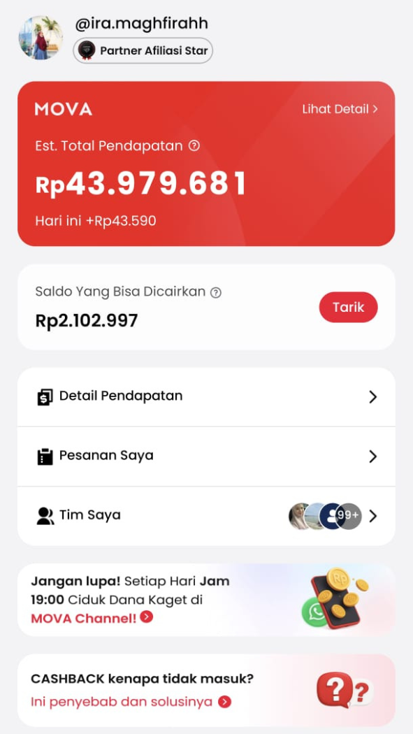 Testimoni komisi MOVA 10